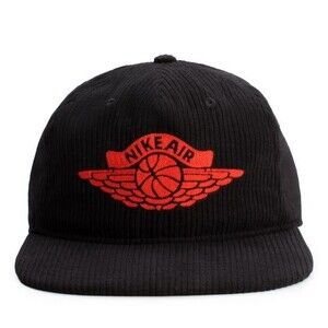 Nike Air Jordan Pro Unstructured Black Corduroy Hat Size M/L IB3937-010